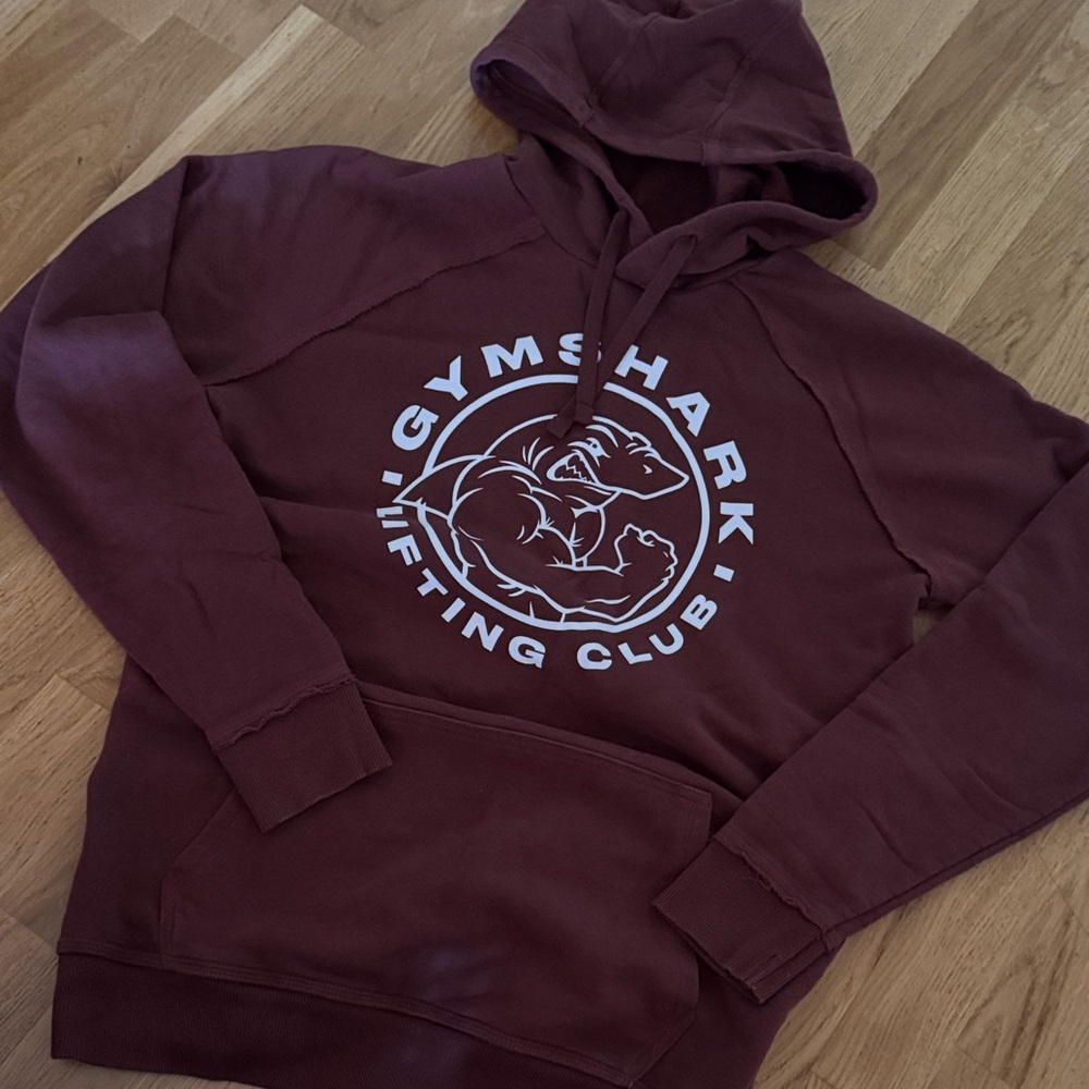 Gymshark Maroon Lifting Club Pullover Hoodie with White Logo